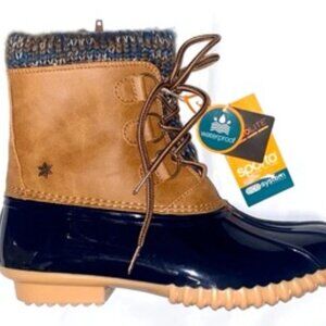 Sporto Lilia Women's Duck Winter Waterproof Boot Tan/Navy Size 6